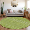 Piper Looms Mayfield Stripes AMF939 Lime Machine Washable Area Rug Round Lifestyle Image Feature
