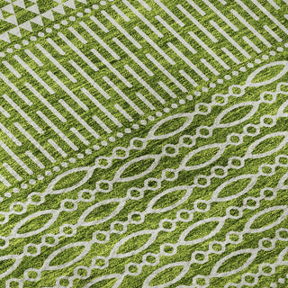 Piper Looms Mayfield Stripes AMF939 Lime Machine Washable Area Rug Swatch Image