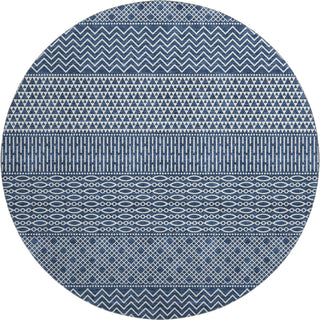 Piper Looms Mayfield Stripes AMF939 Navy Machine Washable Area Rug Round Main Image