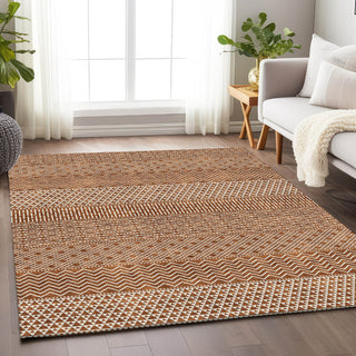 Piper Looms Mayfield Stripes AMF939 Paprika Machine Washable Area Rug Lifestyle Image Feature