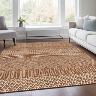 Piper Looms Mayfield Stripes AMF939 Paprika Machine Washable Area Rug Lifestyle Image Feature