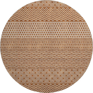 Piper Looms Mayfield Stripes AMF939 Paprika Machine Washable Area Rug Round Main Image