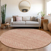Piper Looms Mayfield Stripes AMF939 Salmon Machine Washable Area Rug Round Lifestyle Image Feature