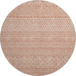 Piper Looms Mayfield Stripes AMF939 Salmon Machine Washable Area Rug Round Main Image
