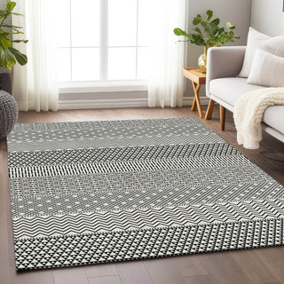 Piper Looms Mayfield Stripes AMF939 White Machine Washable Area Rug Lifestyle Image Feature
