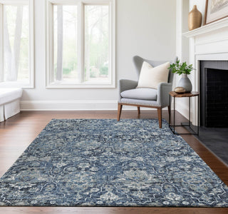 Piper Looms Mayfield Ornate AMF94 Blue Machine Washable Area Rug Lifestyle Image Feature