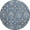Piper Looms Mayfield Ornate AMF94 Blue Machine Washable Area Rug Round Main Image