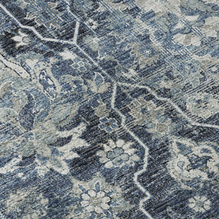 Piper Looms Mayfield Ornate AMF94 Blue Machine Washable Area Rug Swatch Image