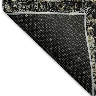 Piper Looms Mayfield Abstract AMF940 Black Machine Washable Area Rug Backing Image