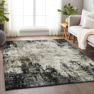 Piper Looms Mayfield Abstract AMF940 Black Machine Washable Area Rug Lifestyle Image Feature