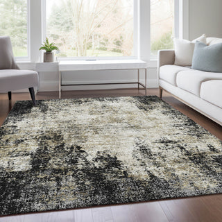 Piper Looms Mayfield Abstract AMF940 Black Machine Washable Area Rug Lifestyle Image Feature