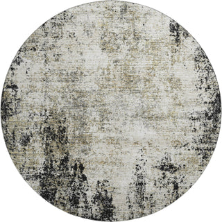 Piper Looms Mayfield Abstract AMF940 Black Machine Washable Area Rug Round Main Image