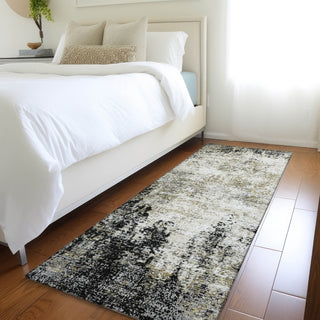 Piper Looms Mayfield Abstract AMF940 Black Machine Washable Area Rug Runner Lifestyle Image Feature