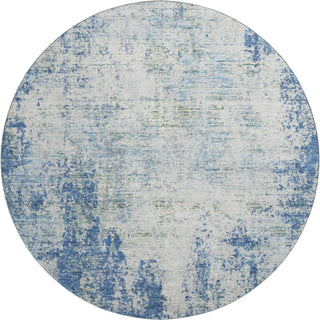 Piper Looms Mayfield Abstract AMF940 Denim Machine Washable Area Rug Round Main Image