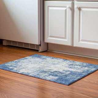 Piper Looms Mayfield Abstract AMF940 Denim Machine Washable Area Rug Scatter Lifestyle Image Feature