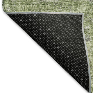 Piper Looms Mayfield Abstract AMF940 Green Machine Washable Area Rug Backing Image