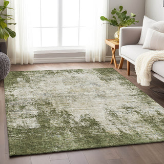 Piper Looms Mayfield Abstract AMF940 Olive Machine Washable Area Rug Lifestyle Image Feature