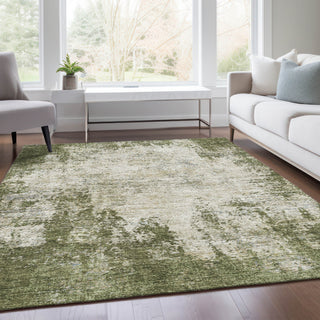 Piper Looms Mayfield Abstract AMF940 Olive Machine Washable Area Rug Lifestyle Image Feature