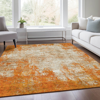 Piper Looms Mayfield Abstract AMF940 Orange Machine Washable Area Rug Lifestyle Image Feature