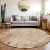 Piper Looms Mayfield Abstract AMF940 Paprika Machine Washable Area Rug Round Lifestyle Image Feature
