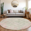 Piper Looms Mayfield Abstract AMF940 Pink Machine Washable Area Rug Round Lifestyle Image Feature