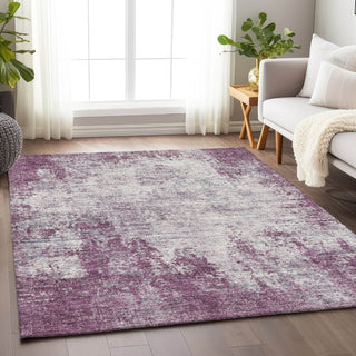 Piper Looms Mayfield Abstract AMF940 Plum Machine Washable Area Rug Lifestyle Image Feature