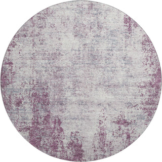 Piper Looms Mayfield Abstract AMF940 Plum Machine Washable Area Rug Round Main Image