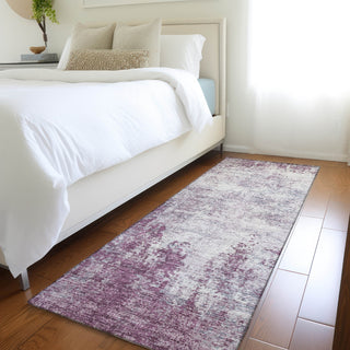 Piper Looms Mayfield Abstract AMF940 Plum Machine Washable Area Rug Runner Lifestyle Image Feature