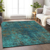 Piper Looms Mayfield Abstract AMF940 Teal Machine Washable Area Rug Lifestyle Image Feature