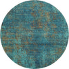 Piper Looms Mayfield Abstract AMF940 Teal Machine Washable Area Rug Round Main Image