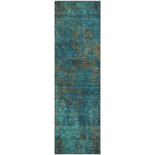 Piper Looms Mayfield Abstract AMF940 Teal Machine Washable Area Rug Runner Main Image