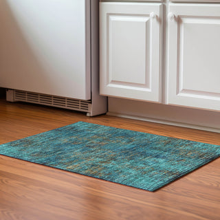 Piper Looms Mayfield Abstract AMF940 Teal Machine Washable Area Rug Scatter Lifestyle Image Feature
