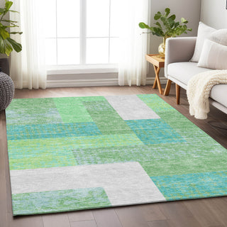 Piper Looms Mayfield Rectangles AMF941 Aloe Machine Washable Area Rug Lifestyle Image Feature
