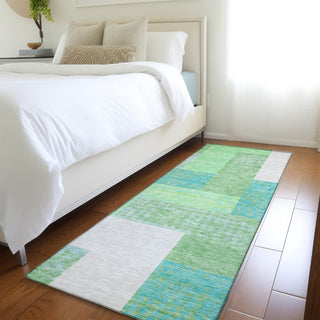 Piper Looms Mayfield Rectangles AMF941 Aloe Machine Washable Area Rug Runner Lifestyle Image Feature