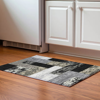 Piper Looms Mayfield Rectangles AMF941 Black Machine Washable Area Rug Scatter Lifestyle Image Feature