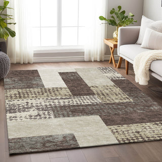 Piper Looms Mayfield Rectangles AMF941 Brown Machine Washable Area Rug Lifestyle Image Feature