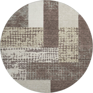 Piper Looms Mayfield Rectangles AMF941 Brown Machine Washable Area Rug Round Main Image
