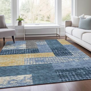 Piper Looms Mayfield Rectangles AMF941 Denim Machine Washable Area Rug Lifestyle Image Feature