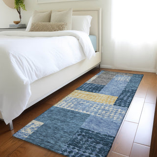 Piper Looms Mayfield Rectangles AMF941 Denim Machine Washable Area Rug Runner Lifestyle Image Feature