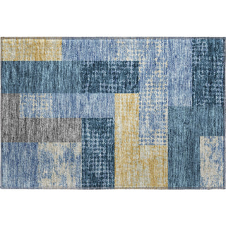 Piper Looms Mayfield Rectangles AMF941 Denim Machine Washable Area Rug Scatter Main Image