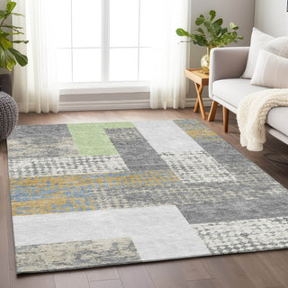 Piper Looms Mayfield Rectangles AMF941 Gray Machine Washable Area Rug Lifestyle Image Feature