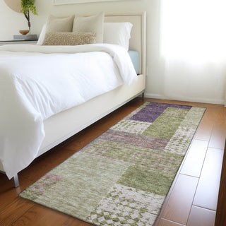 Piper Looms Mayfield Rectangles AMF941 Green Machine Washable Area Rug Runner Lifestyle Image Feature