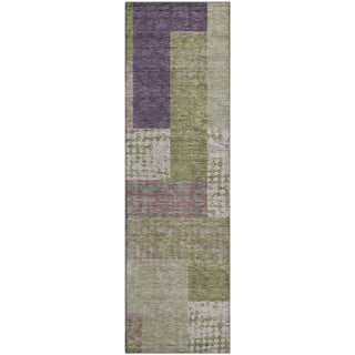 Piper Looms Mayfield Rectangles AMF941 Green Machine Washable Area Rug Runner Main Image
