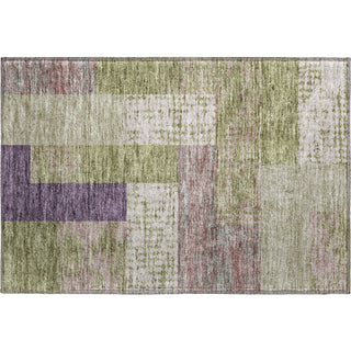 Piper Looms Mayfield Rectangles AMF941 Green Machine Washable Area Rug Scatter Main Image