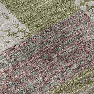 Piper Looms Mayfield Rectangles AMF941 Green Machine Washable Area Rug Swatch Image