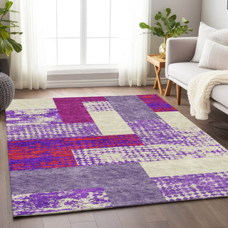 Piper Looms Mayfield Rectangles AMF941 Lavender Machine Washable Area Rug Lifestyle Image Feature