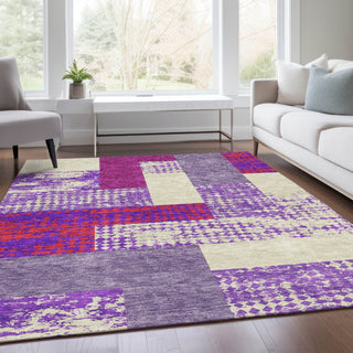 Piper Looms Mayfield Rectangles AMF941 Lavender Machine Washable Area Rug Lifestyle Image Feature