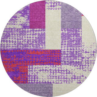 Piper Looms Mayfield Rectangles AMF941 Lavender Machine Washable Area Rug Round Main Image