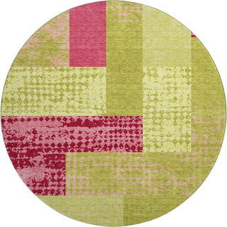 Piper Looms Mayfield Rectangles AMF941 Lime Machine Washable Area Rug Round Main Image