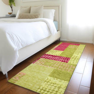 Piper Looms Mayfield Rectangles AMF941 Lime Machine Washable Area Rug Runner Lifestyle Image Feature